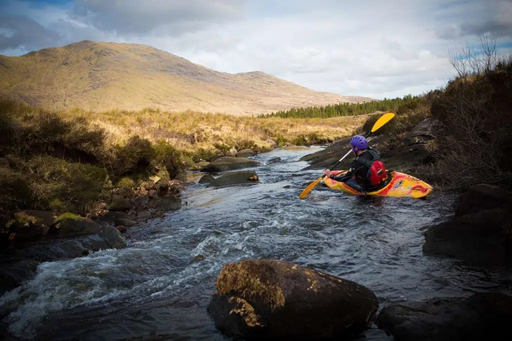 kayaking in river