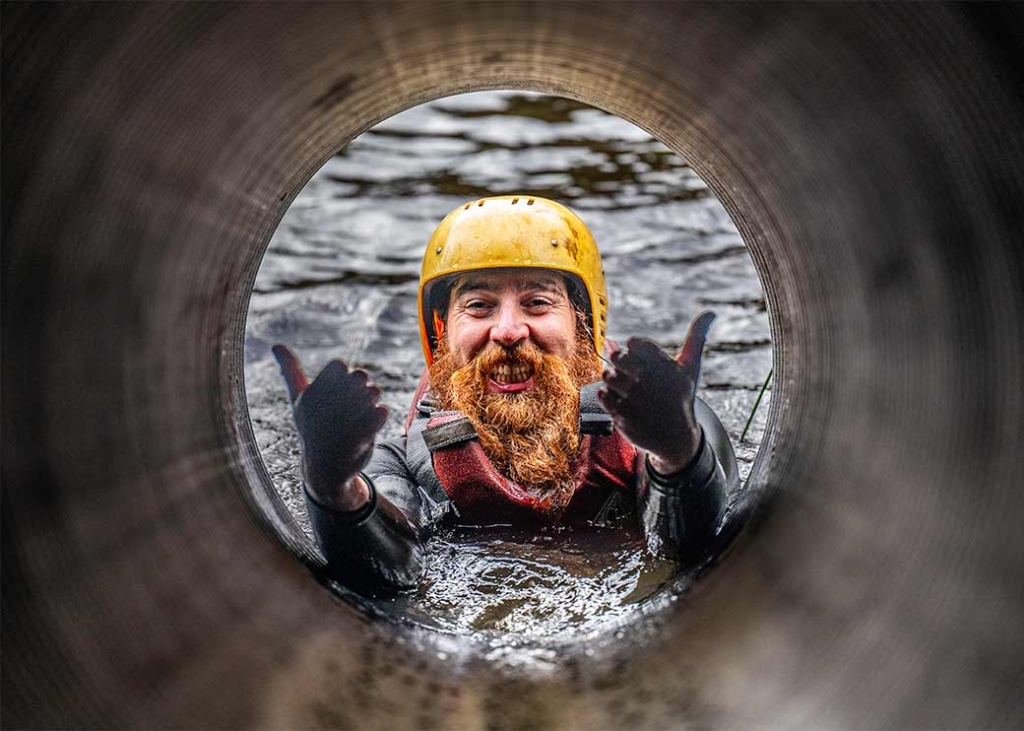 man smiling in water adventure-centre-connemara