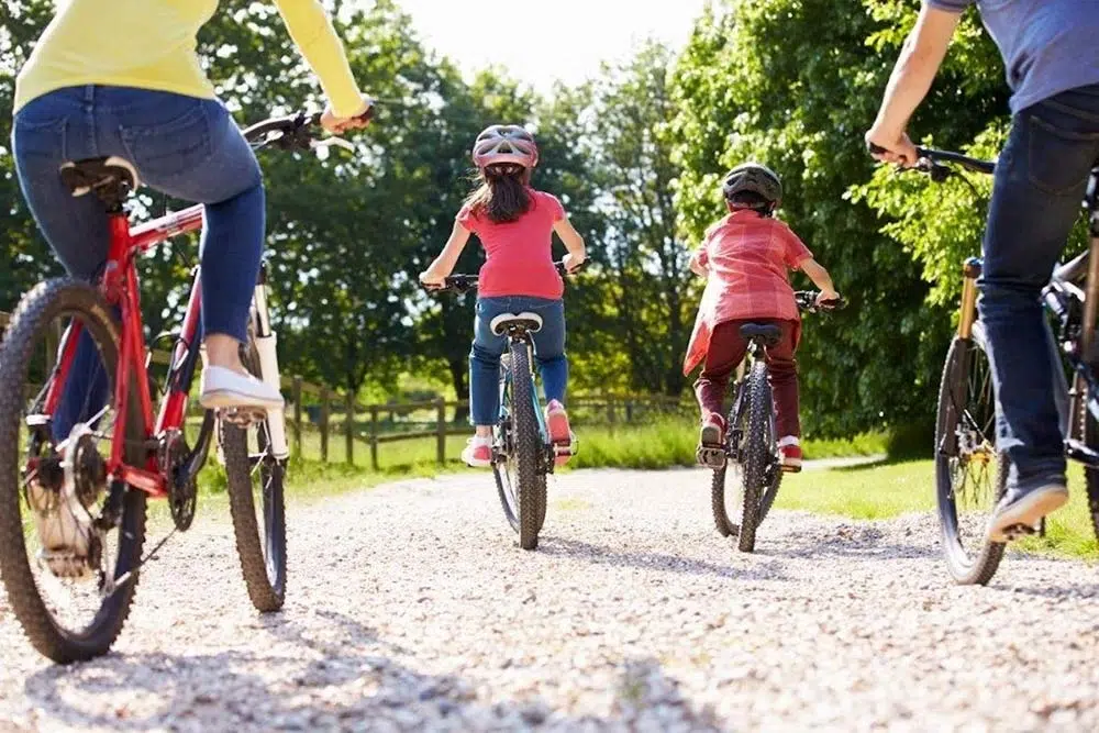 family biking together - family holidays ireland