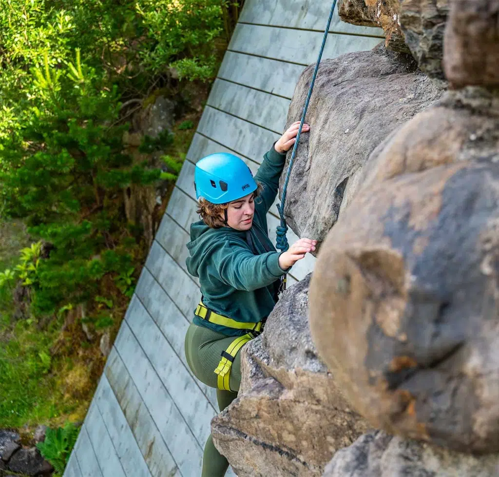 hen party - girl climbing at delphi resort